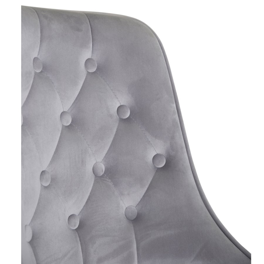 VENTURE DESIGN Velvet Deluxe spisestuestol med armlener - lys gr velur og sort metall