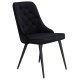 VENTURE DESIGN Velvet Deluxe spisebordsstol, med armlener - sort velour og sort metall