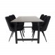VENTURE DESIGN Velvet Deluxe spisebordsstol, med armlener - sort velour og sort metall