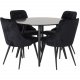 VENTURE DESIGN Velvet Deluxe spisebordsstol, med armlener - sort velour og sort metall