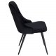 VENTURE DESIGN Velvet Deluxe spisebordsstol, med armlener - sort velour og sort metall