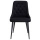 VENTURE DESIGN Velvet Deluxe spisebordsstol, med armlener - sort velour og sort metall