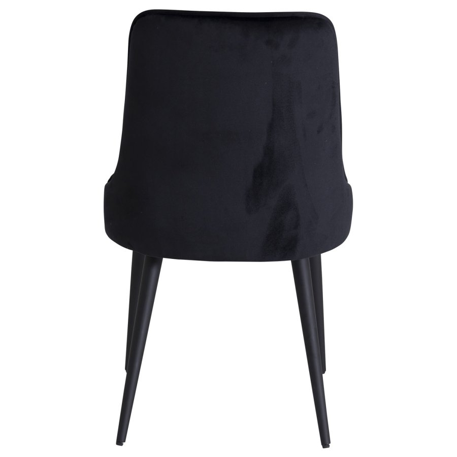 VENTURE DESIGN Velvet Deluxe spisebordsstol, med armlener - sort velour og sort metall