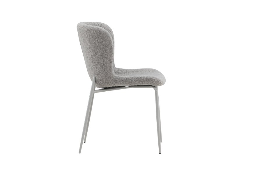 VENTURE DESIGN Modesto matstol - ljusgr bouclé och matt ljusgr metall