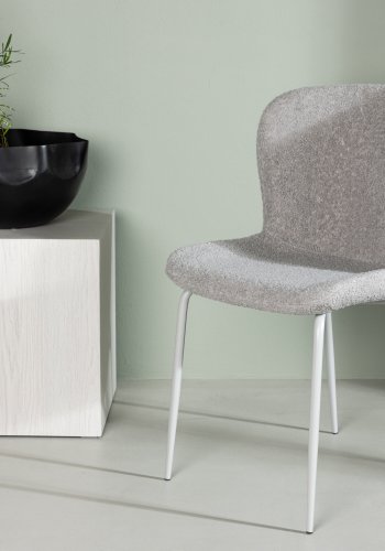 VENTURE DESIGN Modesto matstol - ljusgr bouclé och matt ljusgr metall