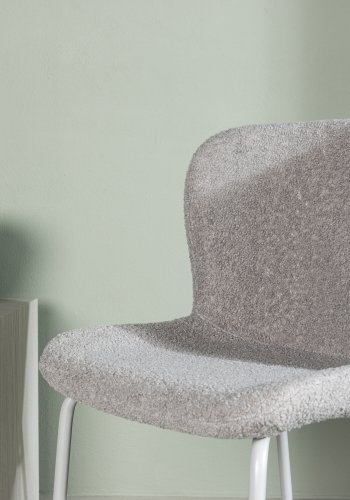 VENTURE DESIGN Modesto matstol - ljusgr bouclé och matt ljusgr metall