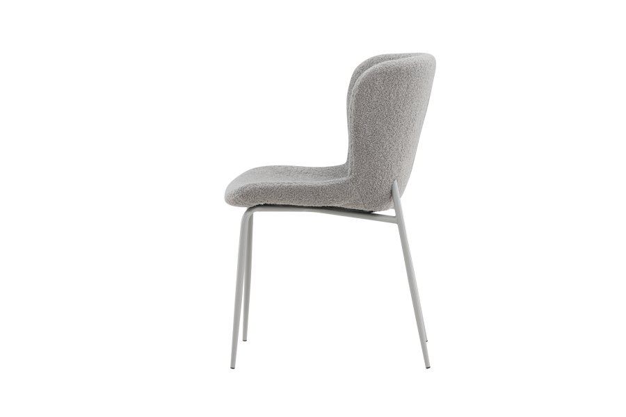 VENTURE DESIGN Modesto matstol - ljusgr bouclé och matt ljusgr metall
