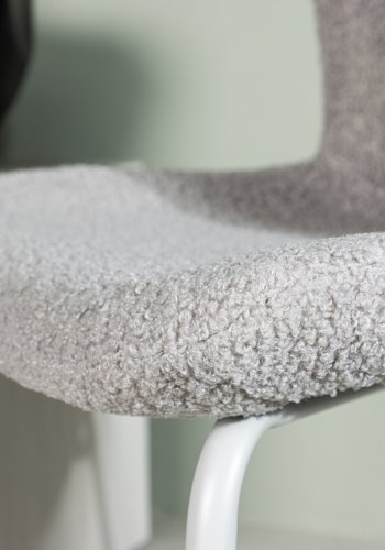VENTURE DESIGN Modesto matstol - ljusgr bouclé och matt ljusgr metall
