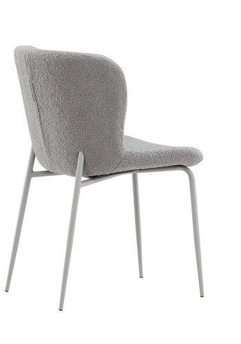 VENTURE DESIGN Modesto matstol - ljusgr bouclé och matt ljusgr metall