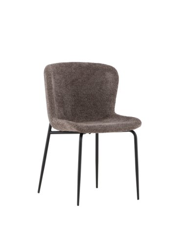 VENTURE DESIGN Modesto spisebordsstol - mrkegr bouclé og sort stl