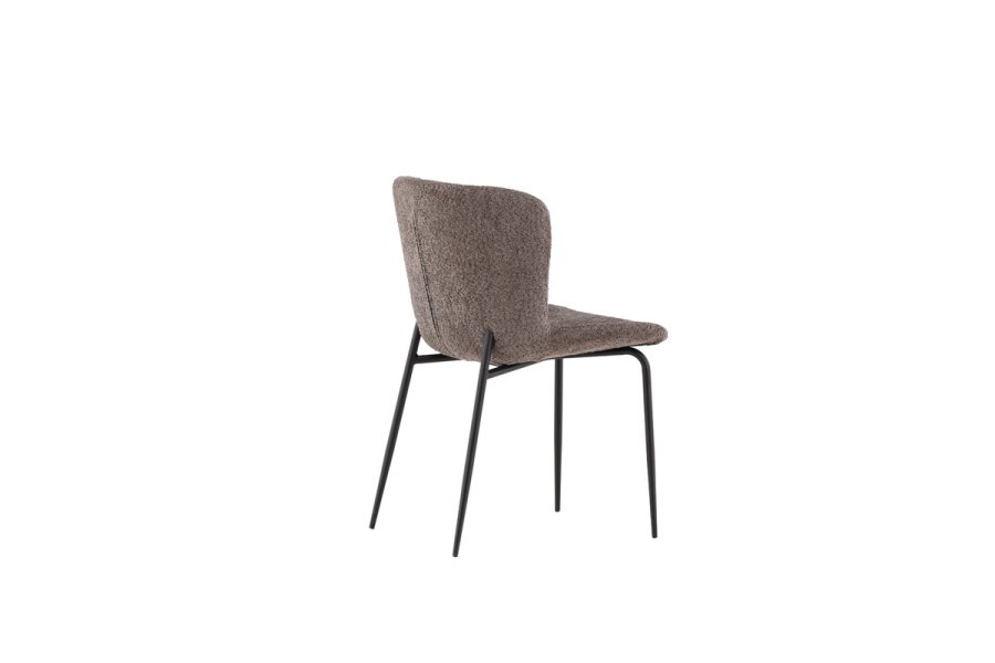 VENTURE DESIGN Modesto spisebordsstol - mrkegr bouclé og sort stl