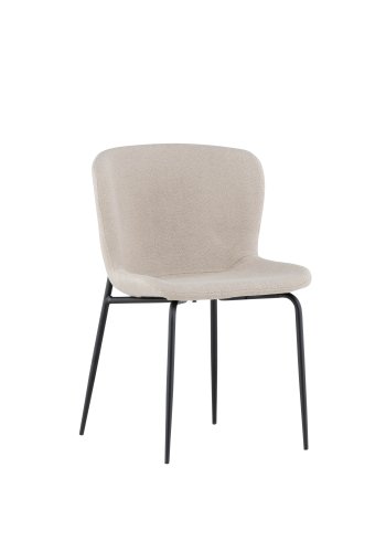 VENTURE DESIGN Modesto spisebordsstol - beige bouclé og sort stl