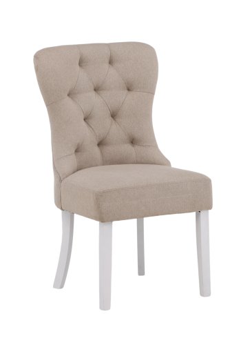 VENTURE DESIGN Vista spisestuestol - beige lin og hvit eik