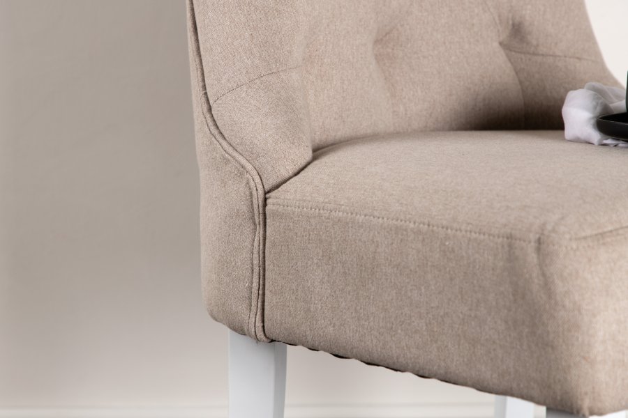 VENTURE DESIGN Vista spisestuestol - beige lin og hvit eik