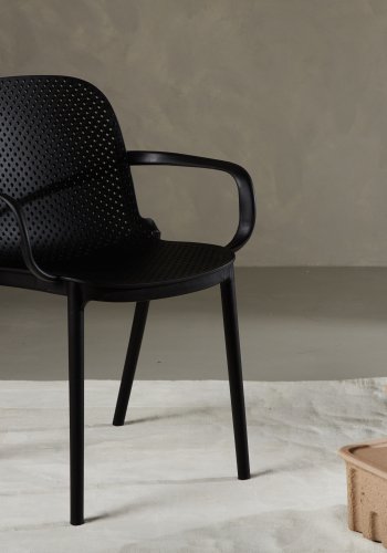 VENTURE DESIGN Baltimore spisebordstol, m. armlener - sort plast