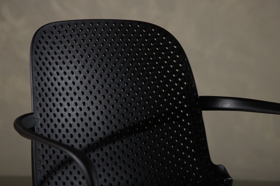 VENTURE DESIGN Baltimore spisebordstol, m. armlener - sort plast