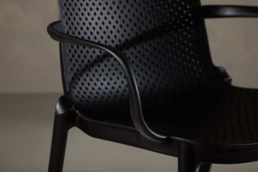 VENTURE DESIGN Baltimore spisebordstol, m. armlener - sort plast