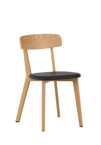 VENTURE DESIGN Sanjos spisebordsstol - sort PU og naturstl