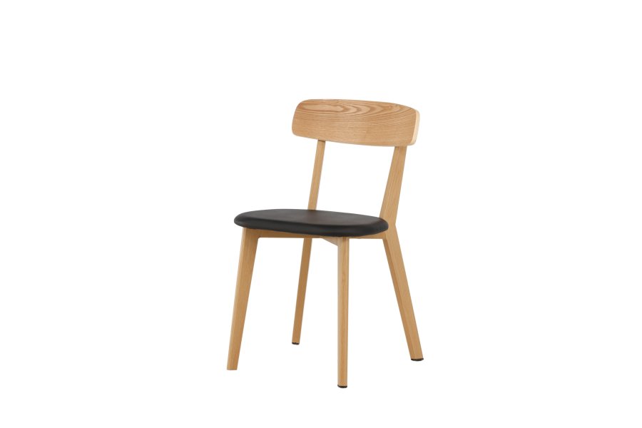 VENTURE DESIGN Sanjos spisebordsstol - sort PU og naturstl