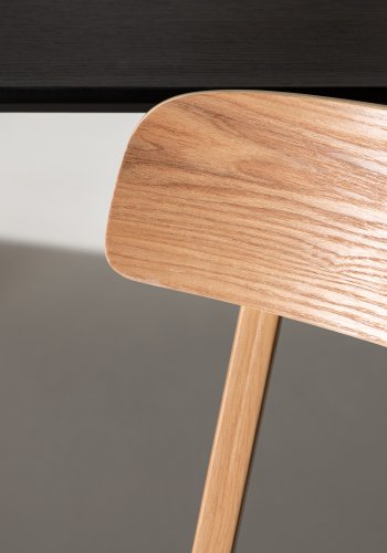 VENTURE DESIGN Sanjos spisebordsstol - sort PU og naturstl