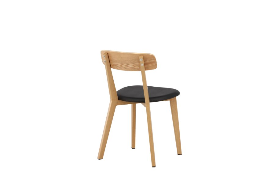 VENTURE DESIGN Sanjos spisebordsstol - sort PU og naturstl