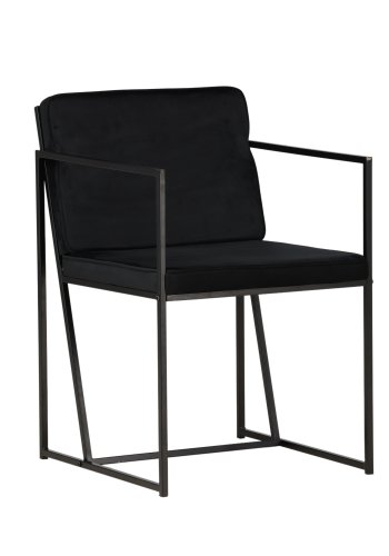 VENTURE DESIGN Richmond spisebordsstol, med armlener - svart flyel og sort stl