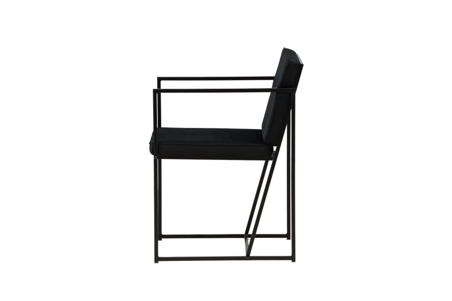 VENTURE DESIGN Richmond spisebordsstol, med armlener - svart flyel og sort stl