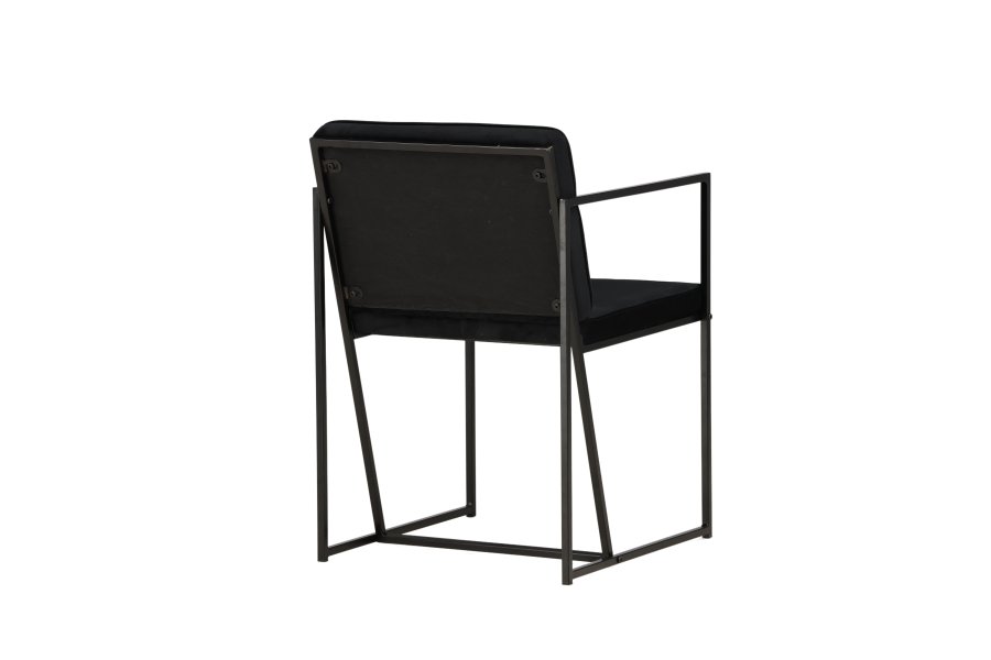 VENTURE DESIGN Richmond spisebordsstol, med armlener - svart flyel og sort stl