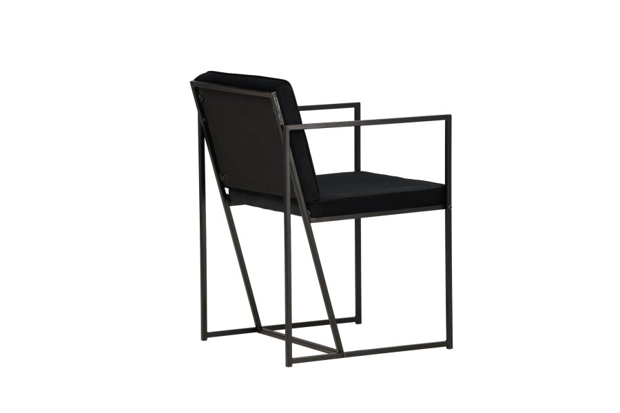 VENTURE DESIGN Richmond spisebordsstol, med armlener - svart flyel og sort stl