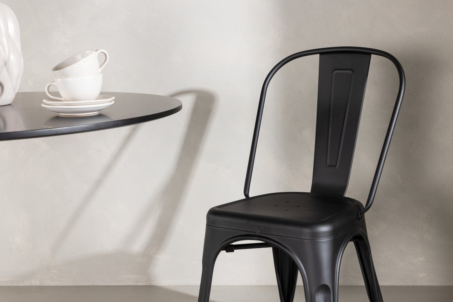 VENTURE DESIGN Tempe spisestuestol - matt sort stl