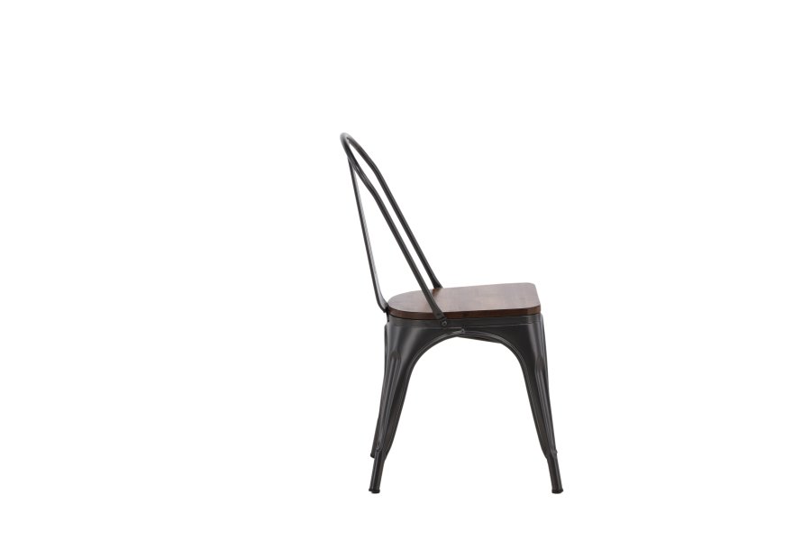 VENTURE DESIGN Tempe spisestuestol - mrkebrun MDF og mrkegrtt stl