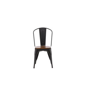 VENTURE DESIGN Tempe spisebordsstol - mrkebrun MDF og mrkegr stl