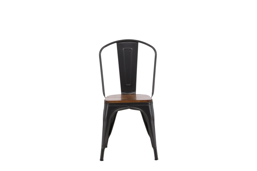 VENTURE DESIGN Tempe spisestuestol - mrkebrun MDF og mrkegrtt stl