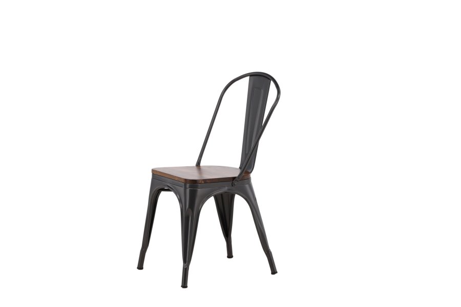 VENTURE DESIGN Tempe spisestuestol - mrkebrun MDF og mrkegrtt stl