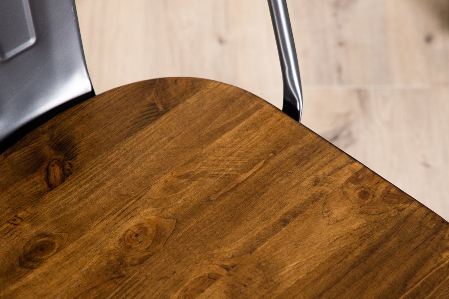 VENTURE DESIGN Tempe spisestuestol - mrkebrun MDF og mrkegrtt stl