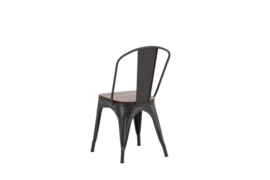 VENTURE DESIGN Tempe spisestuestol - mrkebrun MDF og mrkegrtt stl