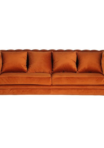 VENTURE DESIGN Velvet 3-seters sofa - oransje velur og tre