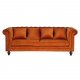 VENTURE DESIGN Velvet 3-seters sofa - oransje velur og tre