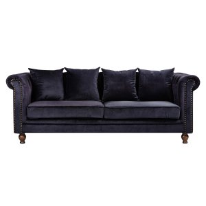 VENTURE DESIGN Velvet 3 pers. sofa - sort velour og tr