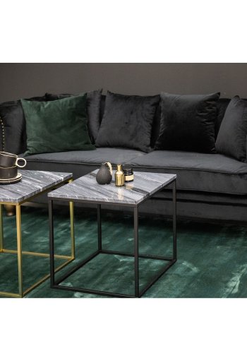 VENTURE DESIGN Velvet 3-seters sofa - sort velur og tre