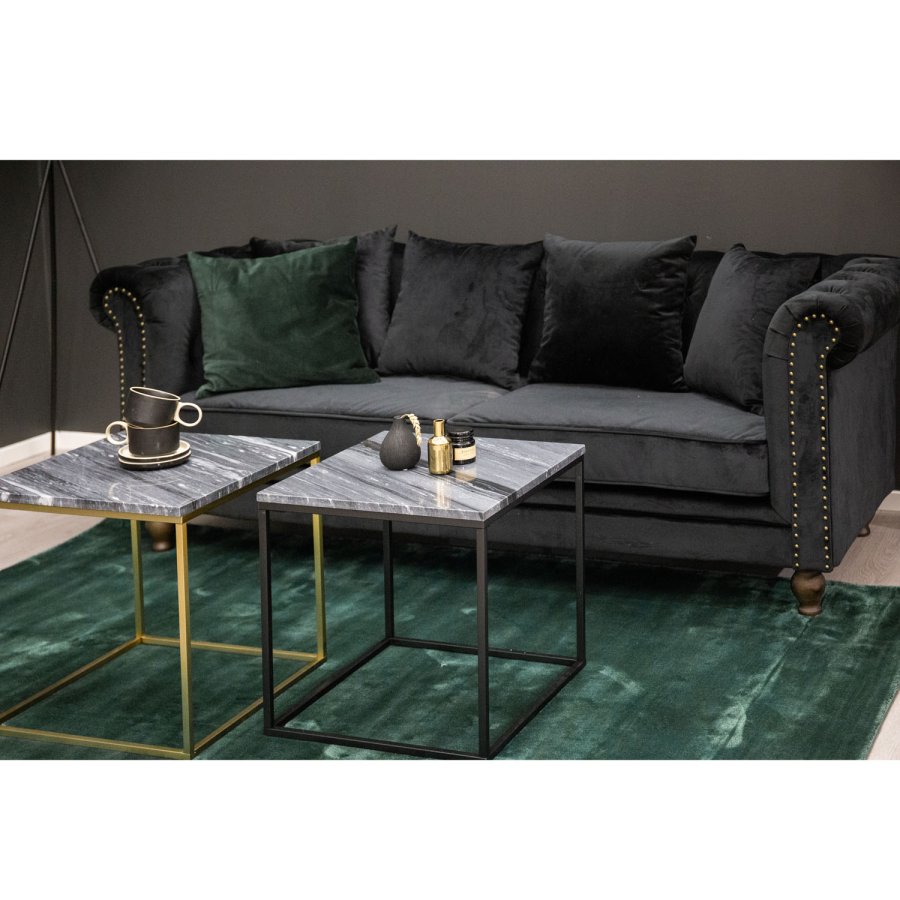 VENTURE DESIGN Velvet 3-seters sofa - sort velur og tre