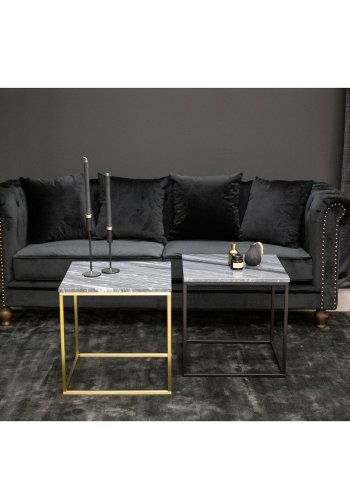 VENTURE DESIGN Velvet 3-seters sofa - sort velur og tre