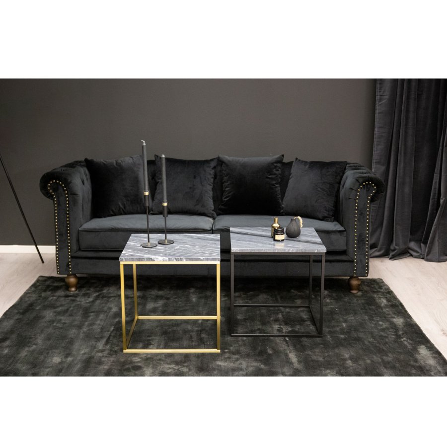 VENTURE DESIGN Velvet 3-seters sofa - sort velur og tre