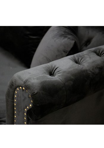 VENTURE DESIGN Velvet 3-seters sofa - sort velur og tre