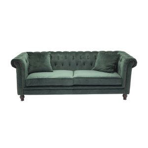 VENTURE DESIGN Velvet 3 pers. sofa - grn velour og tr