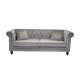 VENTURE DESIGN Velvet 3-seters sofa - lys gr velur og tre