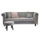 VENTURE DESIGN Velvet 3-seters sofa - lys gr velur og tre