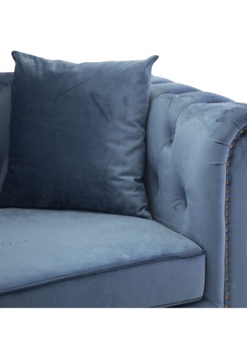 VENTURE DESIGN Velvet 3 pers. sofa - bl velour og tr 