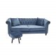 VENTURE DESIGN Velvet 3 pers. sofa - bl velour og tr 