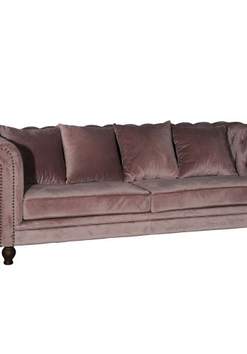 VENTURE DESIGN Velvet 3-seters sofa - rosa velur og tre
